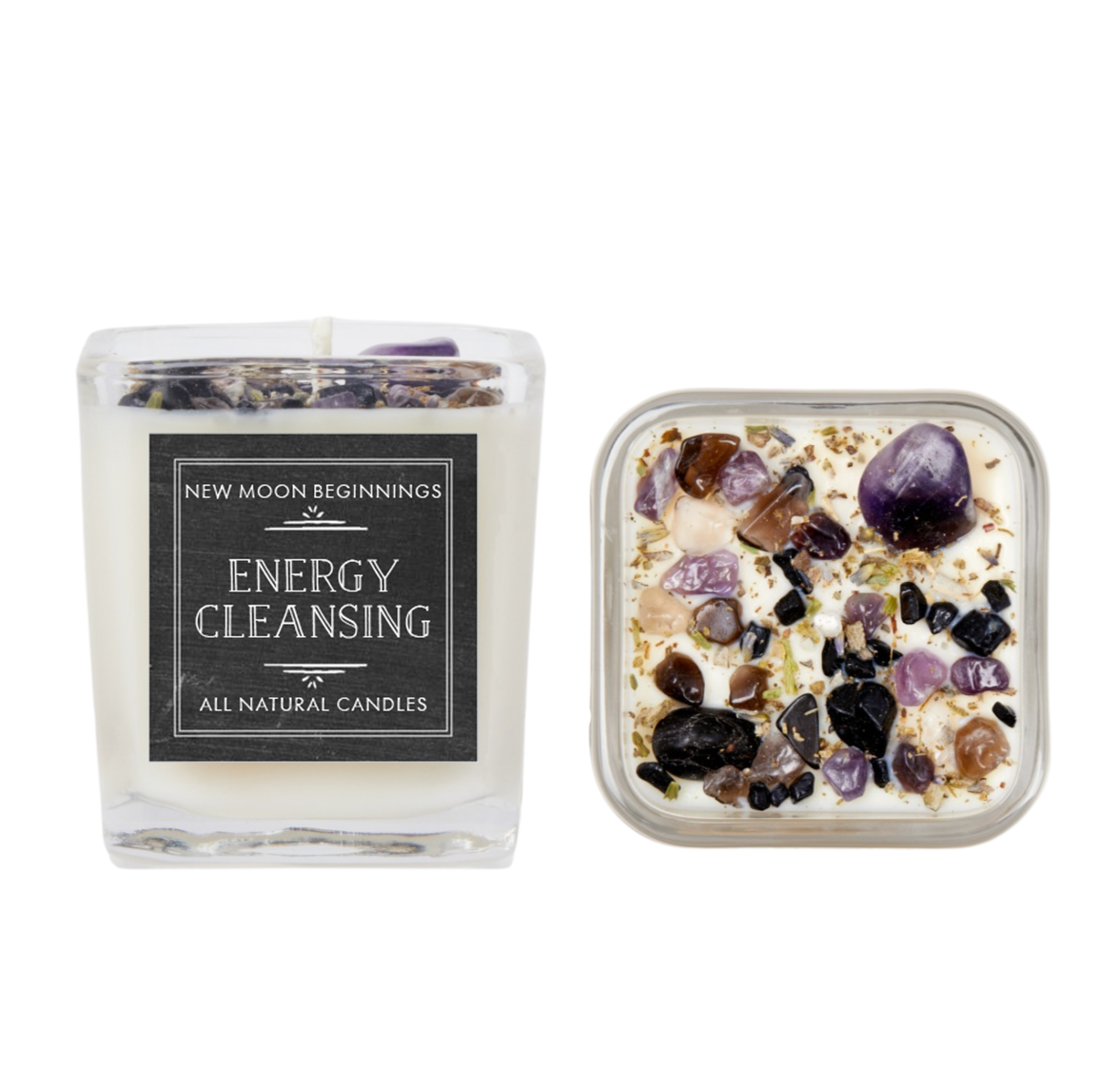Crystals & Herb Energy Candles 7.5oz Soy Candles Handmade: Cancer Zodaic