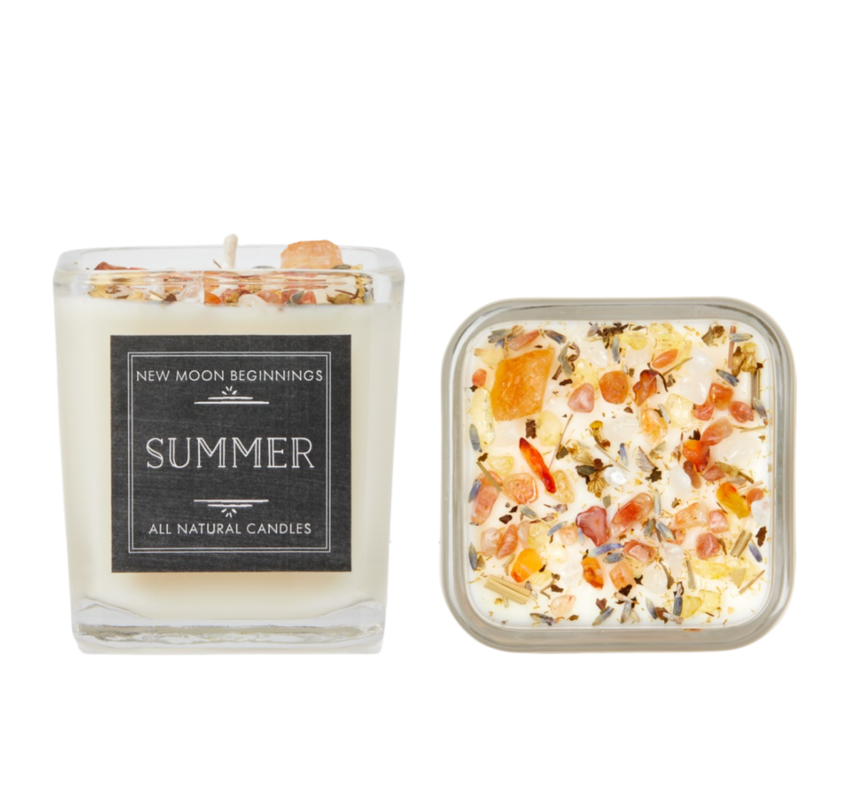 Crystals & Herb Energy Candles 7.5oz Soy Candles Handmade: Cancer Zodaic
