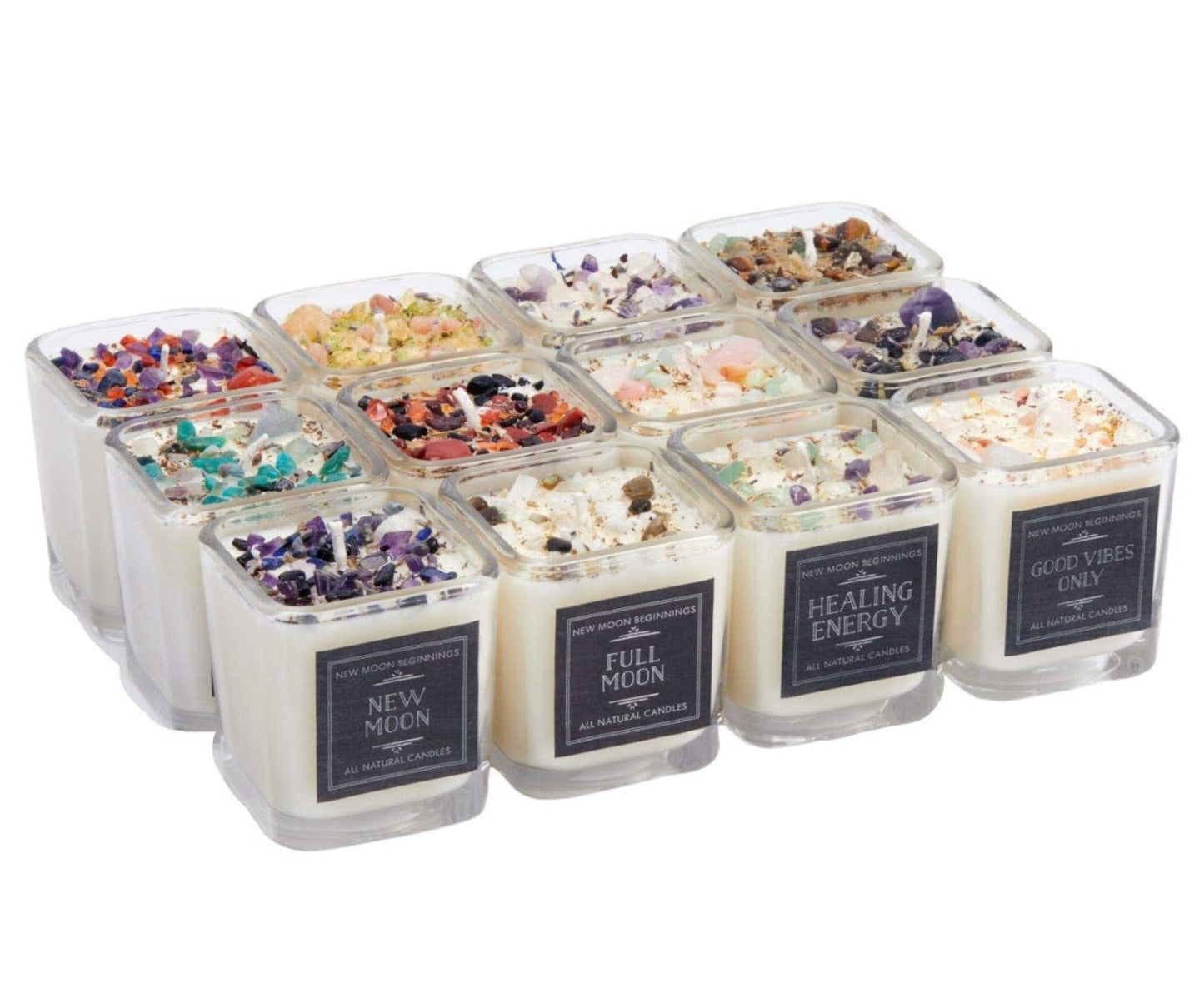 Crystals & Herb Energy Candles 7.5oz Soy Candles Handmade: Taurus Zodaic