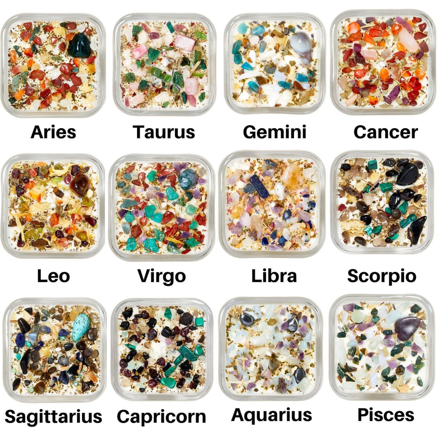 Crystals & Herb Energy Candles 7.5oz Soy Candles Handmade: Scorpio Zodiac