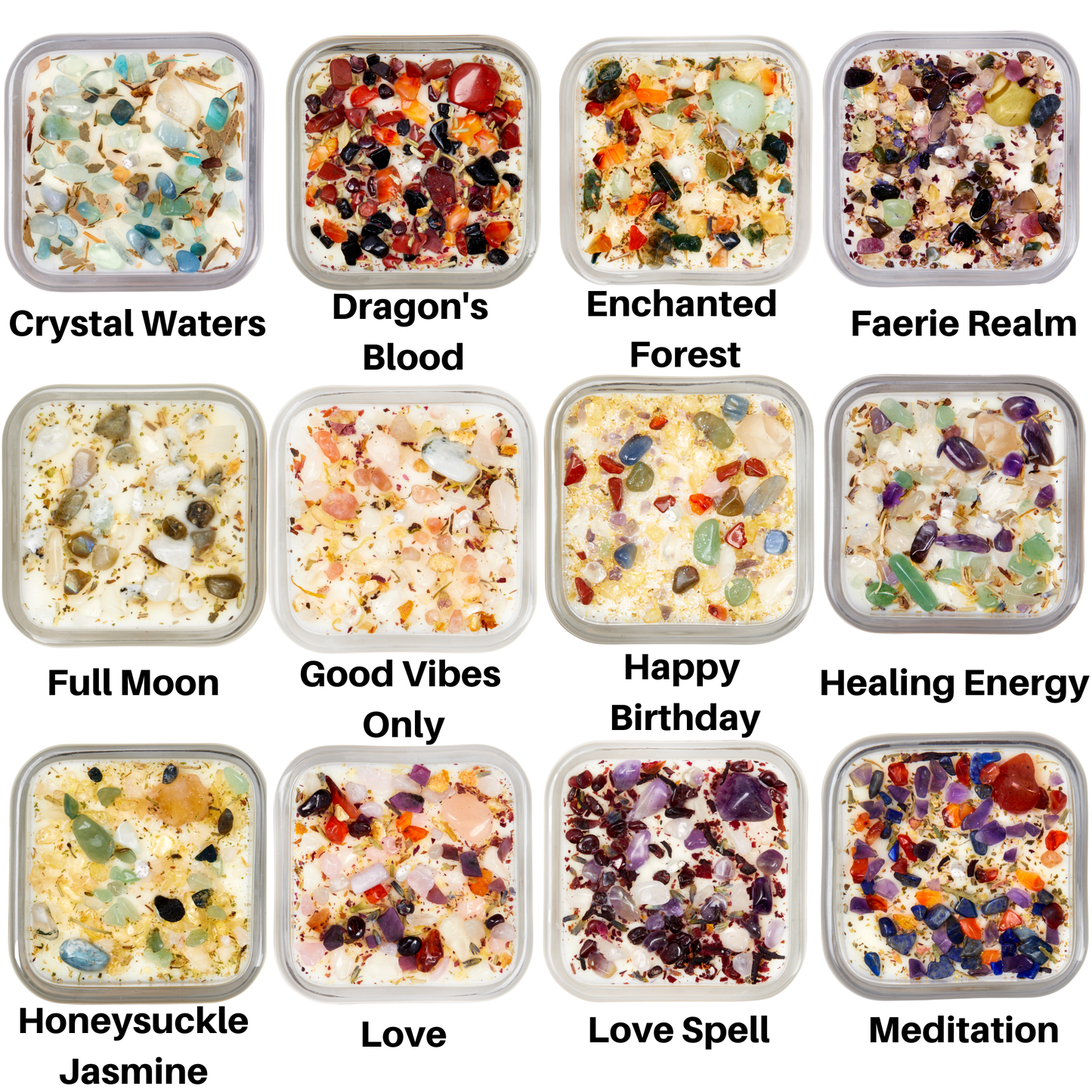 Crystals & Herb Energy Candles 7.5oz Soy Candles Handmade: Cancer Zodaic