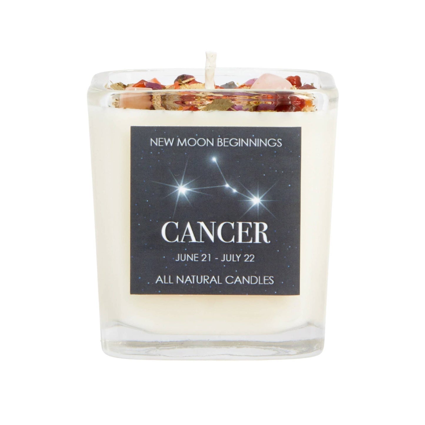 Crystals & Herb Energy Candles 7.5oz Soy Candles Handmade: Cancer Zodaic