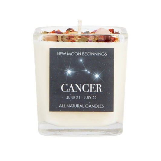 Crystals & Herb Energy Candles 7.5oz Soy Candles Handmade: Cancer Zodaic